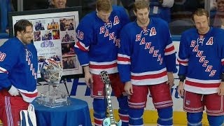 Henrik Lundqvist receives gifts from Rangers [upl. by Corrie]