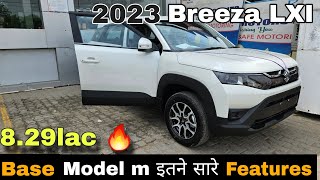 brezza base model 2023  Most VFM variant  Breeza LXI 2023 new model 🤍 with all features [upl. by Hoban]