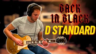 BACK IN BLACK GUITAR SOLO IN D STANDARD  HEAVIER [upl. by Sucramd]