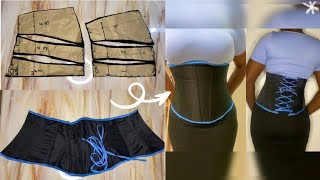 How to Cut and Sew an Underbust Corset  Waist Cincher Corset  Beginners friendly [upl. by Amikan331]