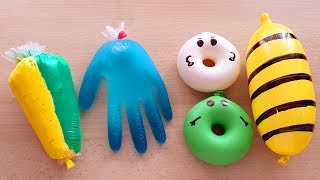 Making Slime With Ballons Piping Bags And Glove [upl. by Lim]