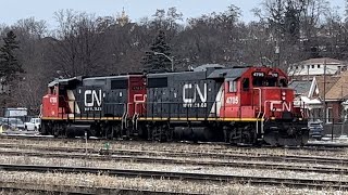 CN 4705 amp CN 4785 Sitting at Brantford CN Yard Brantford Ontario Canada January 5 2024 [upl. by Raasch]