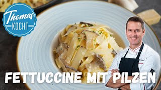 Fettuccine mit Pilzrahmsauce [upl. by Esertal]