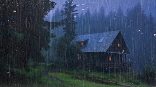 HEAVY RAIN at NIGHT on Roof to Sleep Deep and Sleep Fast ⚡ ASMR  Reduce Stress with Rain Sounds [upl. by Anoik]