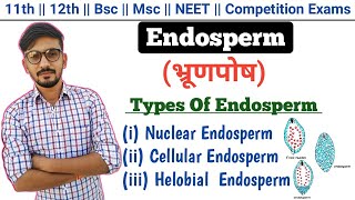 Endosperm भ्रुणपोष  Types Of Endosperm  Reproduction In Flowering Plants  By Dadhich Sir [upl. by Leissam]