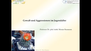 Vortrag Menno Baumann Aggressionen und Gewalt im Jugendalter [upl. by Akimal259]