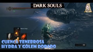 Dark Souls guia LA CUENCA TENEBROSA  Hydra y gólem dorado  EP18 [upl. by Eissed]