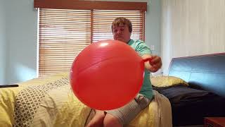 blowing up a red punch ball balloon requested by Michael Copeland [upl. by Ringe]