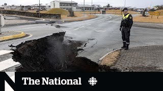 The earth splits open in Iceland as volcano threatens town [upl. by Twyla]