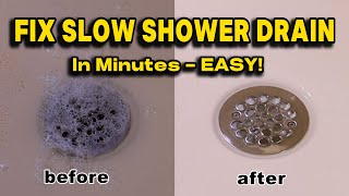 QUICK EASY FIX for SLOW DRAINS StepbyStep Guide Make your Shower Drain Work LIKE NEW Again [upl. by Yrreg441]