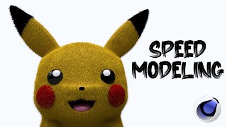 REALISTIC HAIRY PIKACHU SPEED MODELLING IN CINEMA 4D [upl. by Tocs]