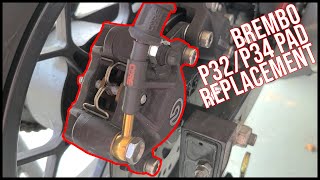 Brembo P32P34 Pad Replacement Explanation [upl. by Male]