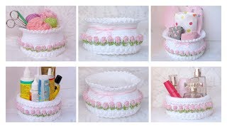 Ein Körbchen für viele Fälle Tulpenmuster HÄKELN Box Basket CROCHET [upl. by Akenet]