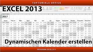 Dynamischen Kalender erstellen  Download Excel [upl. by Nnylirehs]