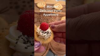 5 Minutes Party Appetisers Cream Cheese amp Raspberries On Crackers appetizer partyfood [upl. by Netsyrc]