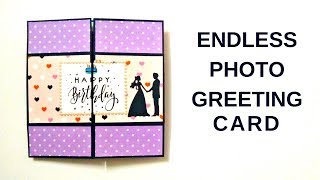 How to make endless photo card  DIY Mini Photo Album scrapbook  Easy photo greeting card [upl. by Dudden288]