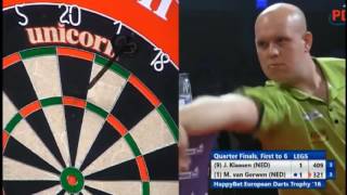 2016 European Darts Trophy Quarter Final Klaasen vs van Gerwen [upl. by Haughay]