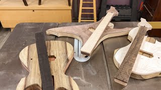 Cavities and Carving Building a Klesh Guitar  Part 6 [upl. by Ahsuoj]