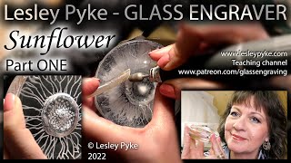 Glass engraving for beginners  Sunflower paperweight part ONE [upl. by Torto]