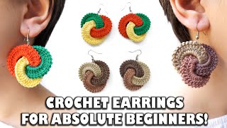 Crochet BORROMEAN EARRINGS Tutorial For Beginners ENG SUB⭕ crochettutorial crochetearrings [upl. by Sheaff442]