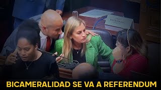 Bicameralidad María del Carmen Alva se vuelve viral por cómo jalonea a su colega durante votación [upl. by Ledda]