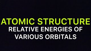 RELATIVE ENERGIES OF VARIOUS ORBITALS LECTURE 25 [upl. by Indihar170]