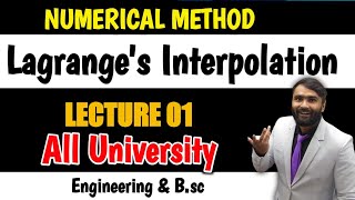 Numerical Method  Lecture 01  Lagrange InterpolationPRADEEP SIR [upl. by Alleda]