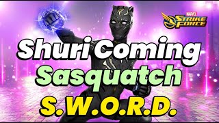 SHURI BLACK PANTHER RETURN OF SWORD SATELLITE SASQUATCH MONTH amp MORE MARVEL Strike Force [upl. by Hashim]