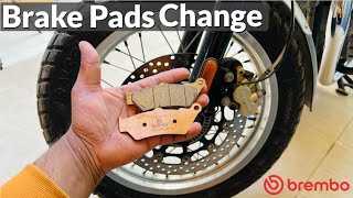 Royal Enfield Interceptor 650 Brake Disc Pad Change  Detailed Process [upl. by Tneicniv]