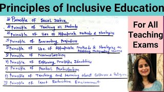 Principles of Inclusion Education For all Teaching Exams [upl. by Enilauqcaj]