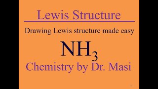 How to Draw Lewis structure for ammonia NH3 [upl. by Gennaro]