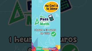 Soutien scolaire en mathématiques 13 Euros1H  Mon Pass Maths [upl. by Yenwat]