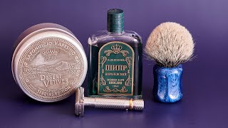 ROCNEL Gold Ring Razor Saponificio Varesino Desert Vetiver и Shavemac  HomeLike Shaving [upl. by Aurelea707]