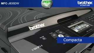 Multifuncional Brother MFC J835DW Impresora scanner copia Fax duplex DVD WIFI Sistema de tinta [upl. by Selfridge522]