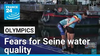 Olympics Fears for Seine water quality as second day of triathlon training cancelled • FRANCE 24 [upl. by Ateloj]