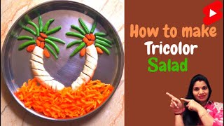 Shorts How to make Tricolor salad Creative Tricolor Palm tree Tiranga salad Salad for kids😊 [upl. by Ettennaej288]