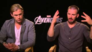 The Avengers Chris Hemsworth and Chris Evans Exclusive Interview  ScreenSlam [upl. by Ydnih]