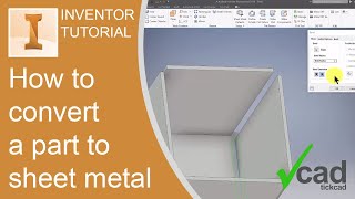 How to convert standard part to sheet metal  Autodesk Inventor [upl. by Jen]