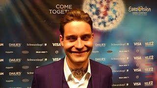 Interview with Douwe Bob The Netherlands 2016  Eurovision in Stockholm [upl. by Ilagam]