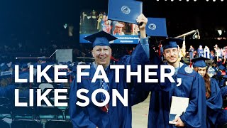 Heartwarming fatherson duo graduate together [upl. by Eigroeg]