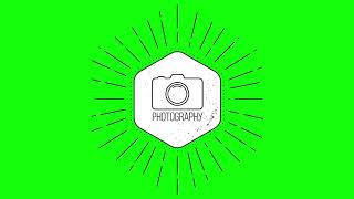 Photography Badge Logo Elements Animated Green Screen  Free Photography Logo Animated [upl. by Ahseile]