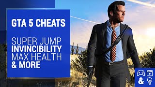 GTA 5 Cheats  GTA 5 Super Jump Invincibility Max Health  PS4 Xbox One and PC [upl. by Arimay593]