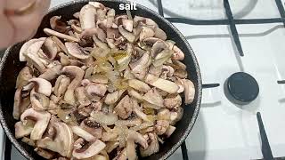 Fried champignons and onions recipes recipes simple recipes quick [upl. by Idoc]