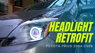 How To Retrofit Projector Headlights Toyota Prius 2nd Gen 20042009 DIY [upl. by Nork]