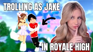 TROLLING as JAKE in ROYALE HIGH on ROBLOX [upl. by Eatnad]