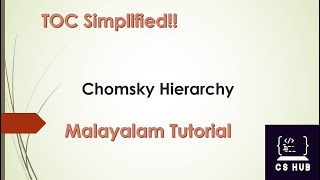 Chomsky Hierarchy TOC Malayalam [upl. by Oba]