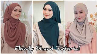 New Hijab Style 2024 । Flowly Shawl Tutorial । Everyday Simple Hijab Tutorial । [upl. by Adnahsar]