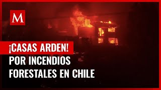 Residentes evacuan mientras incendios forestales se salen de control en Chile [upl. by Iraam]