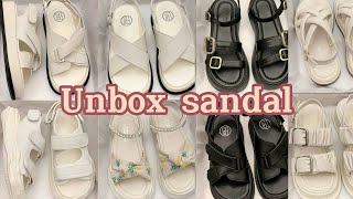 Shopee haul 3  Unbox một số đôi sandal đi học đi chơi bla bla  Unboxing with Tiktok [upl. by Dotson994]