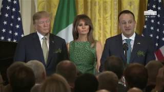 President Trump Delivers Remarks at the Shamrock Bowl Presentation by Prime Minister Varadkar [upl. by Sondra860]